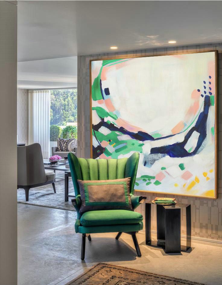 Handmade Large Contemporary Art,Oversized Contemporary Art,Abstract Painting On Canvas,White,Pink,Green.etc